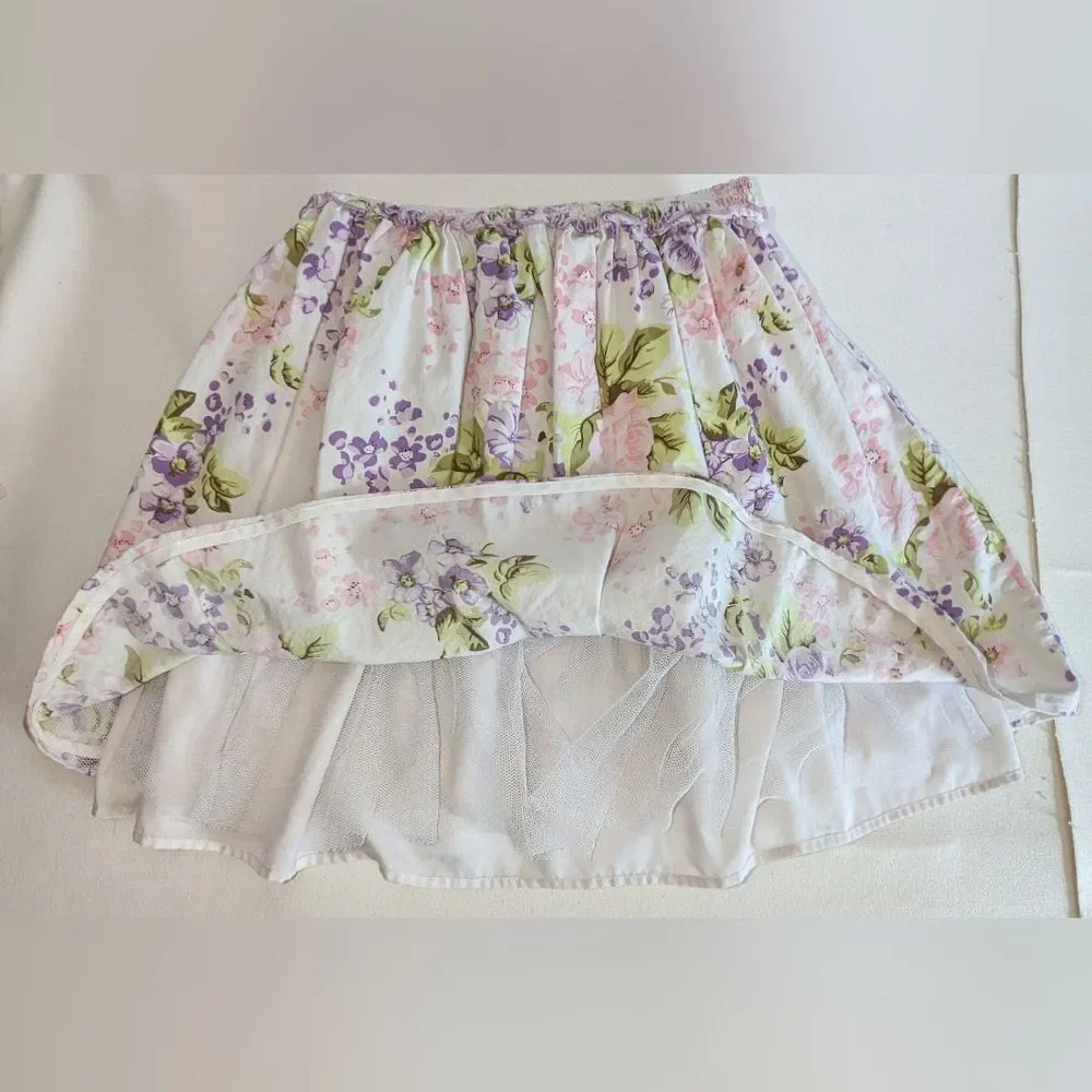 Little Miss Attitude Girls Sz 5 Floral Dress Violet & Roses Lined Sleeveless X-1